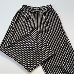 Express High Waist  Sheer Wide Leg Striped Crop